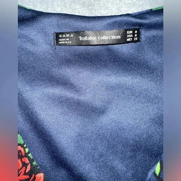 Zara Trafaluc Collection Floral Zip Front Dress - Size M - Picture 4 of 6